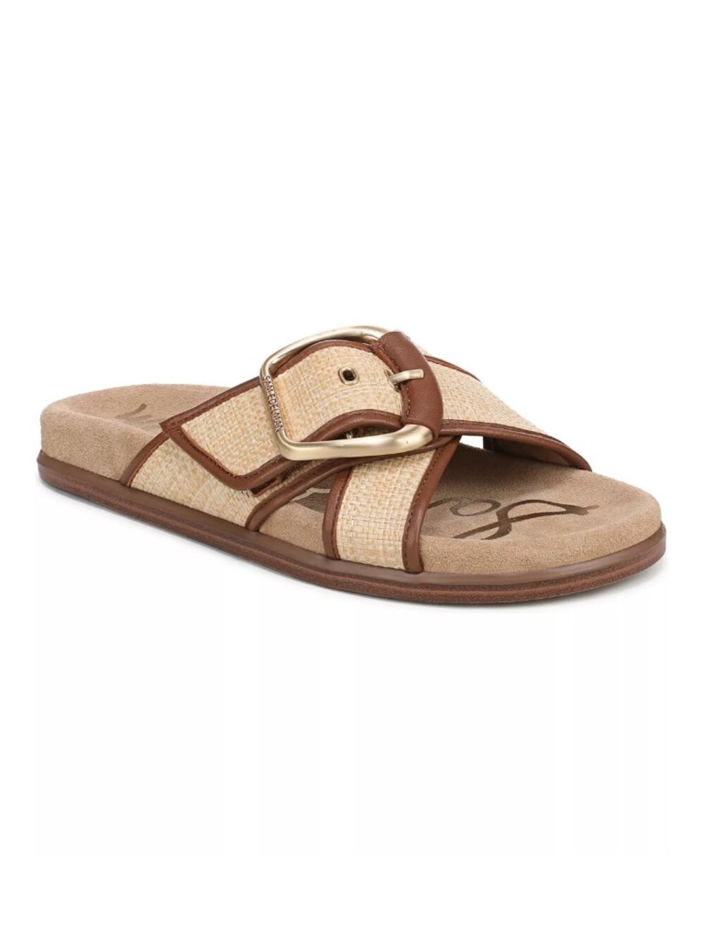 Sam Edelman Darla Crisscross Slide Sandals Linen Black Size 8 M NWT
